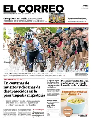 "El Correo" Front Page