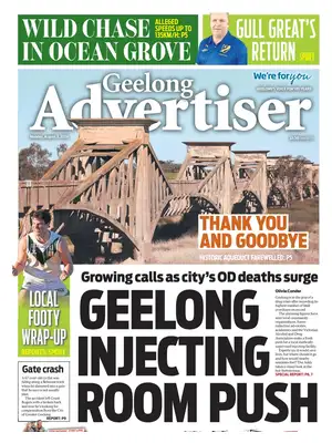 "Geelong Advertiser" Front Page