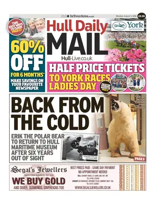 "Hull Daily Mail" Front Page