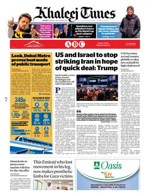 "Khaleej Times" Front Page