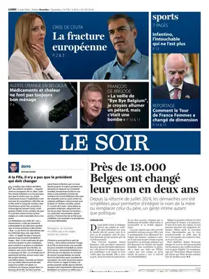 "Le Soir" Front Page