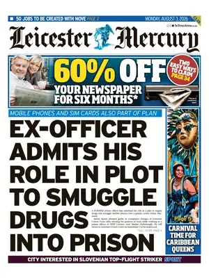 "Leicester Mercury" Front Page