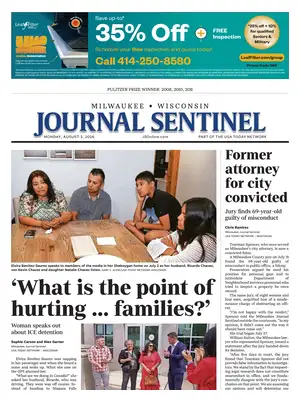 "Milwaukee Journal Sentinel" Front Page