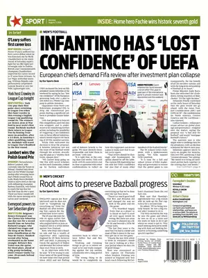 "Morning Star Sport" Front Page