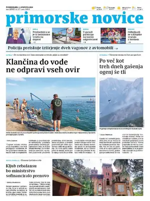 "Primorske Novice" Front Page