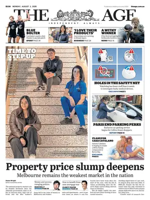"The Age" Front Page