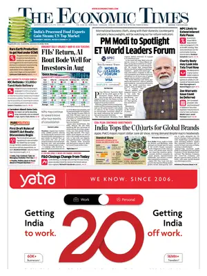 "The Economic Times" Front Page