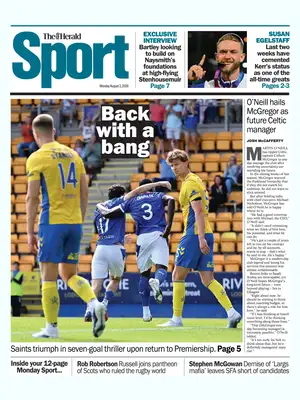 "The Herald SPORT | Scotland" Front Page