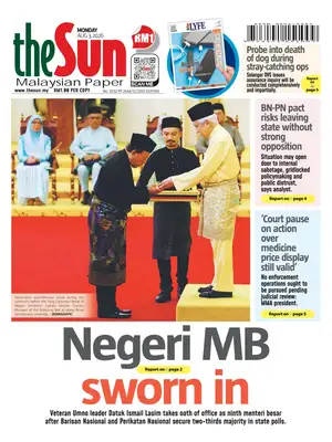 "The Sun | Malaysia" Front Page