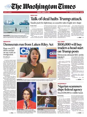 "The Washington Times" Front Page