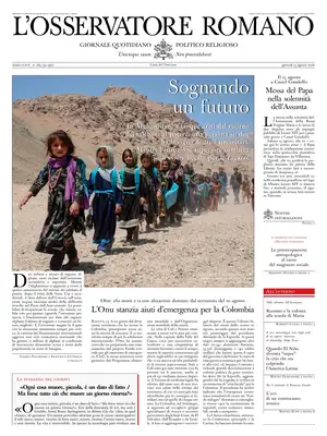 "L'Osservatore Romano" Front Page