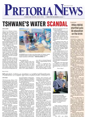 "Pretoria News" Front Page