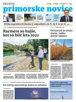 "Primorske Novice" Front Page