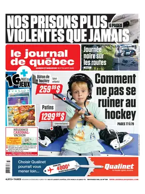 "Le Journal de Québec" Front Page