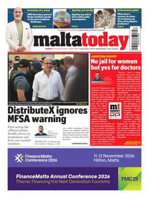 "MaltaToday" Front Page
