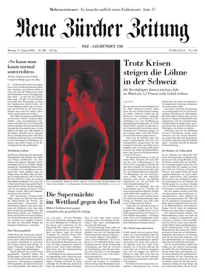 "NZZ | Neue Zürcher Zeitung" Front Page