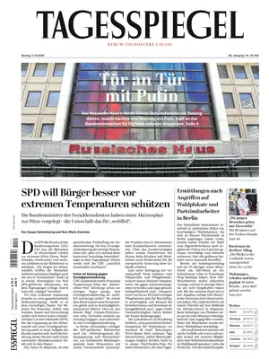 "Der Tagesspiegel" Front Page