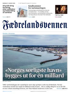 "Fædrelandsvennen" Front Page
