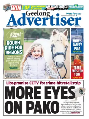 "Geelong Advertiser" Front Page
