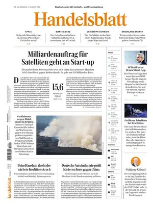 "Handelsblatt" Front Page