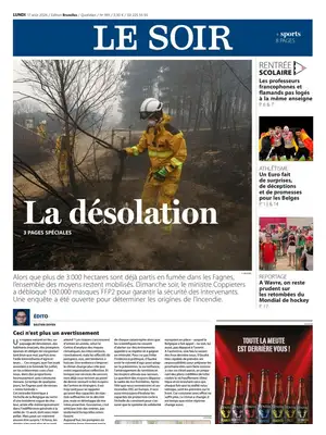 "Le Soir" Front Page