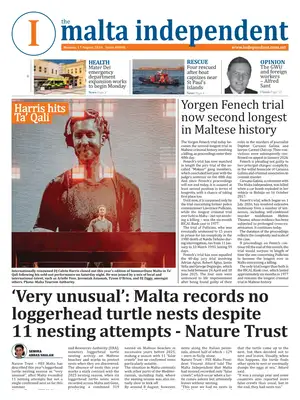 "The Malta Independent" Front Page