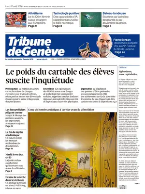 "Tribune de Genève" Front Page