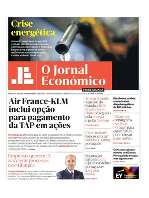 "O Jornal Económico" Front Page
