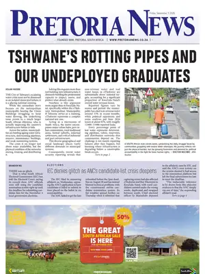 "Pretoria News" Front Page