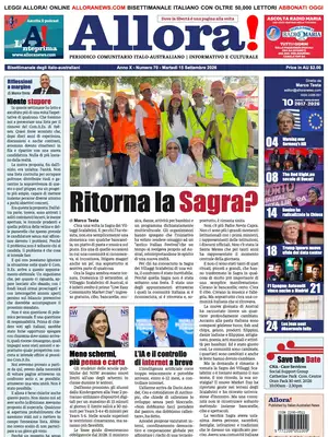 "Allora!" Front Page