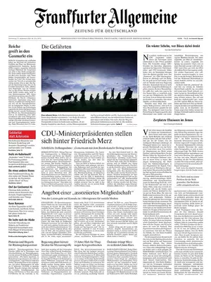 "Frankfurter Allgemeine Zeitung" Front Page