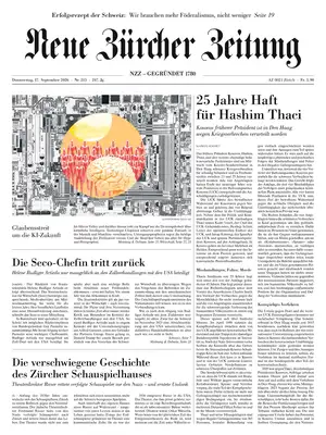 "NZZ | Neue Zürcher Zeitung" Front Page