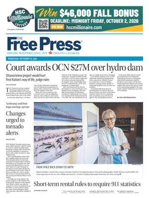 "Winnipeg Free Press" Front Page