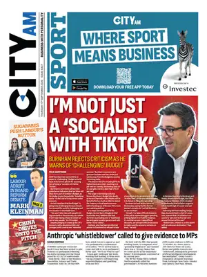 "City A.M." Front Page