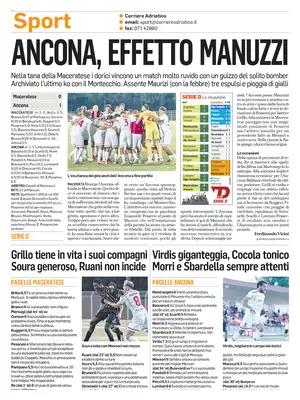 "Corriere Adriatico SPORT" Front Page
