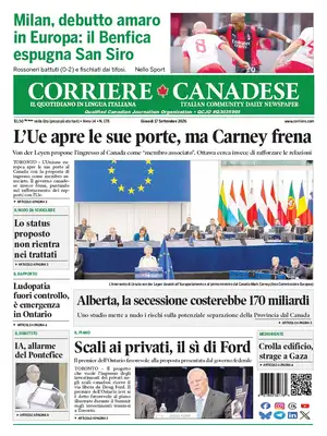 "Corriere Canadese" Front Page