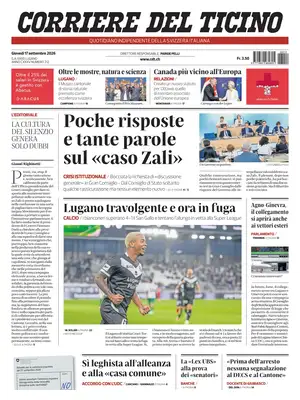 "Corriere del Ticino" Front Page