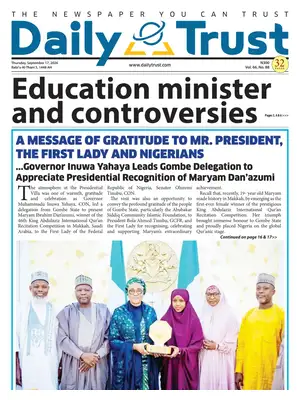 "Daily Trust" Front Page