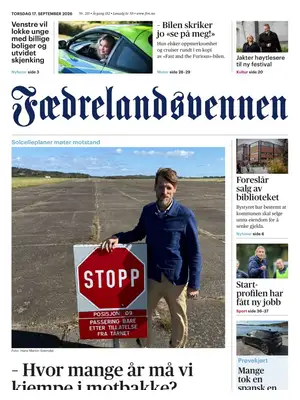 "Fædrelandsvennen" Front Page