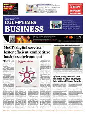 "Gulf Times Business" Front Page