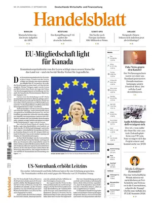 "Handelsblatt" Front Page