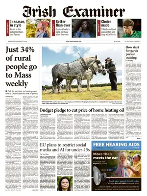 "Irish Examiner" Front Page