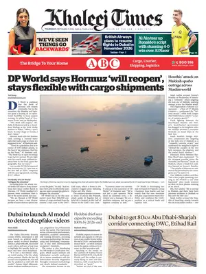 "Khaleej Times" Front Page
