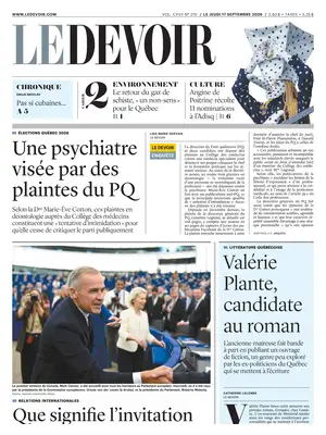 "Le Devoir" Front Page