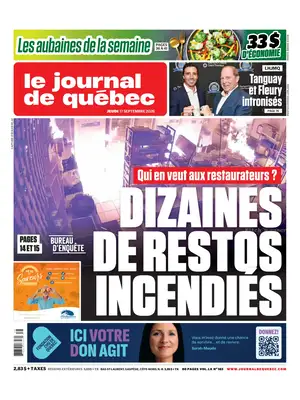 "Le Journal de Québec" Front Page