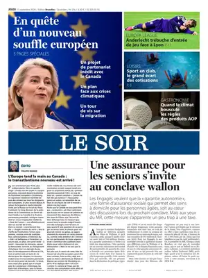 "Le Soir" Front Page