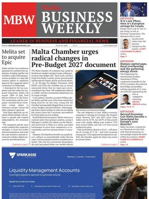 "Malta Business Weekly (MBW)" Front Page
