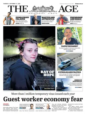 "The Age" Front Page