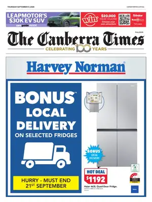 "The Canberra Times" Front Page