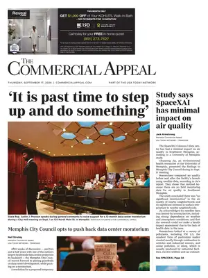 "The Commercial Appeal" Front Page
